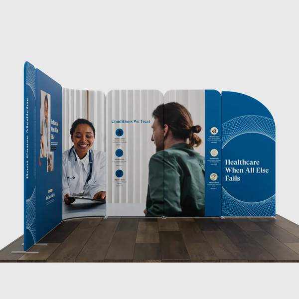 Mur de stand magnétique en tissu 3x3m avec panneaux modulaires