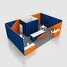 9x6m SEG Booth Kit with Private Meeting Room & 3 Counters