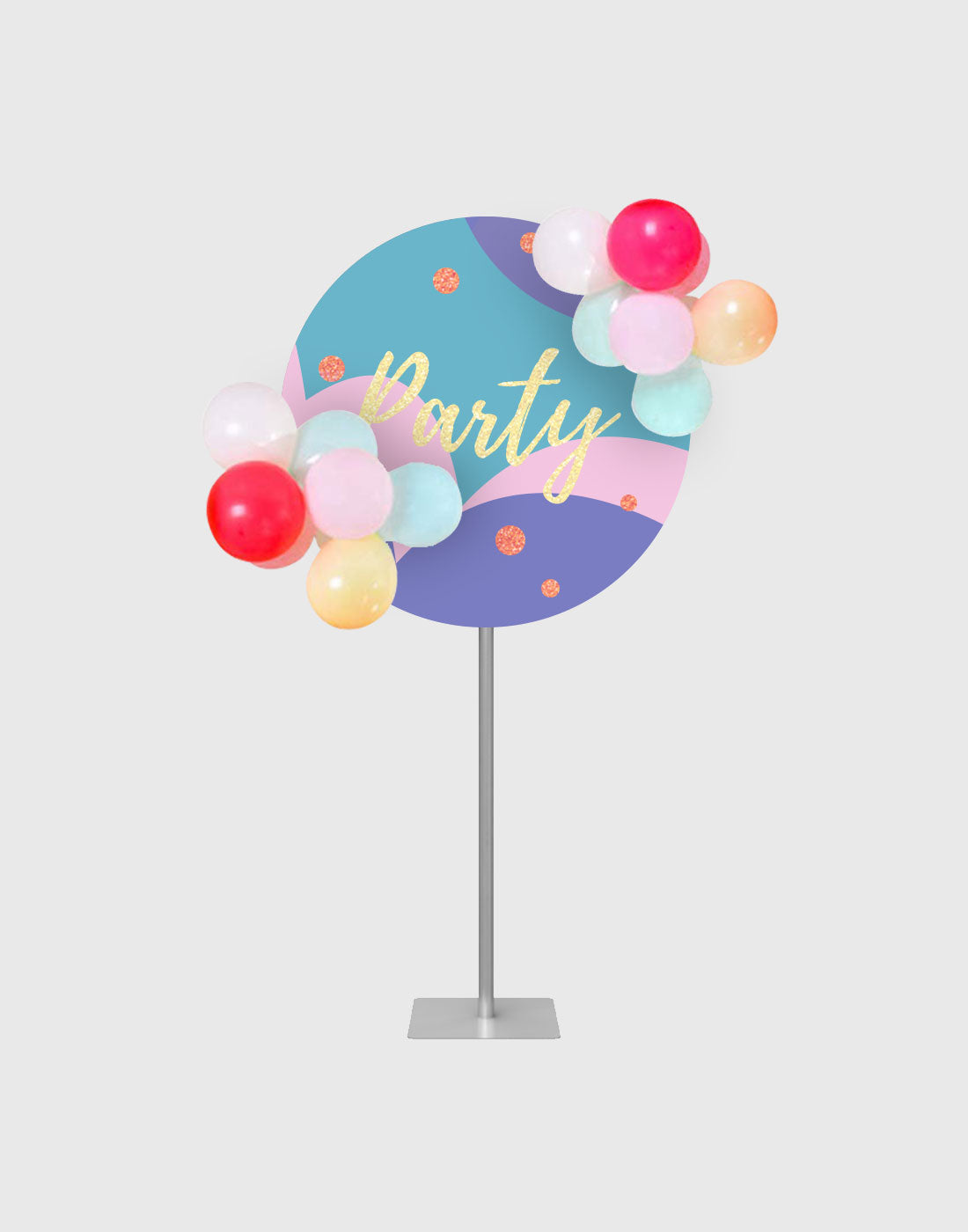 Support de ballon en aluminium avec impressions personnalisées pour fêtes d'anniversaire/mariage/événements