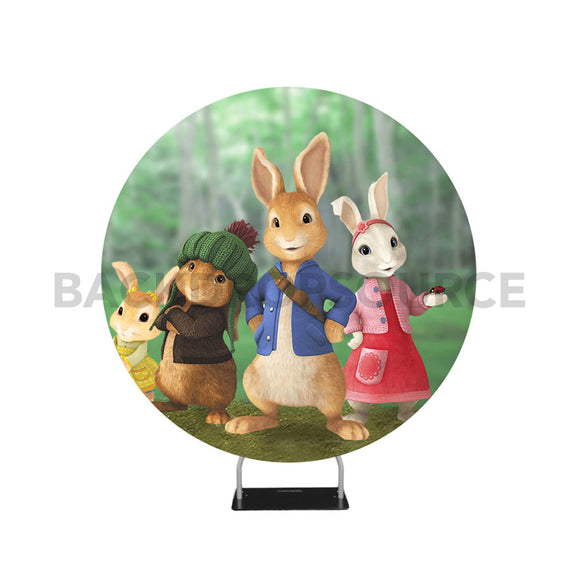 Round Peter Rabbit Themed Photo Booth Backdrop