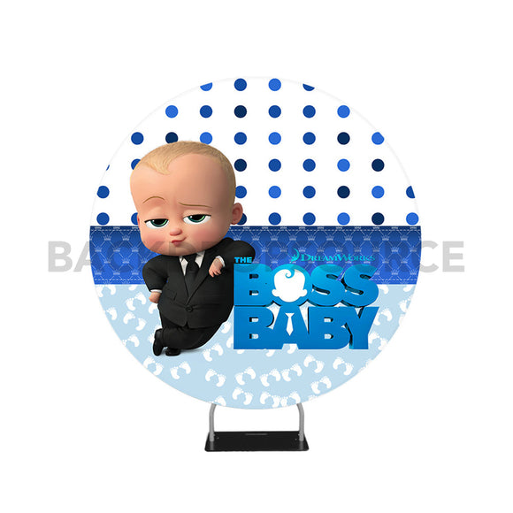 Toile de fond ronde pour photomaton sur le thème du bébé Boss