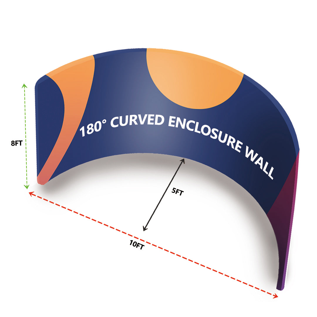 180° curved perimeter wall