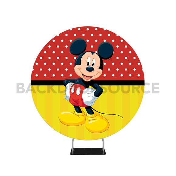 Fond de photomaton rond sur le thème de Mickey Mouse