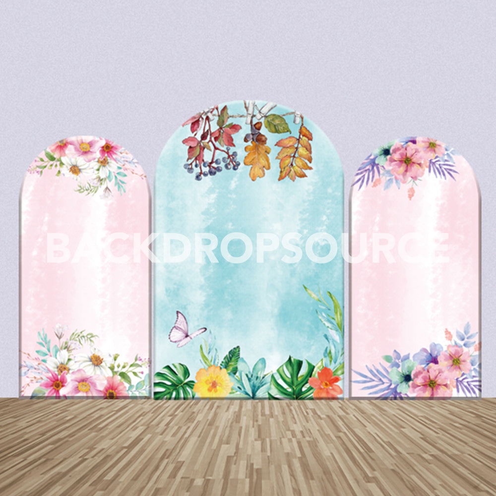 Floral Themed Party Backdrop Media Sets for Birthday / Events/ Weddings