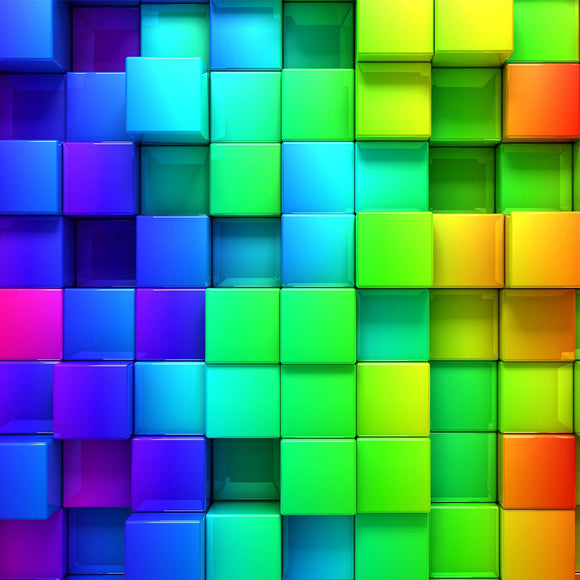 Rainbow Vivid Colors Cubes Background
