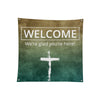 Church Welcome We're Glad You're Here Polyester Banner