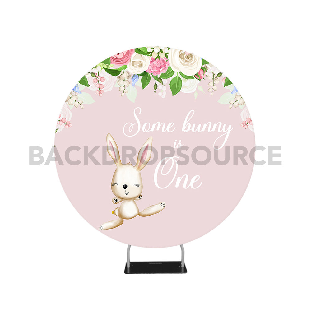 Cute bunny themed round photo booth background