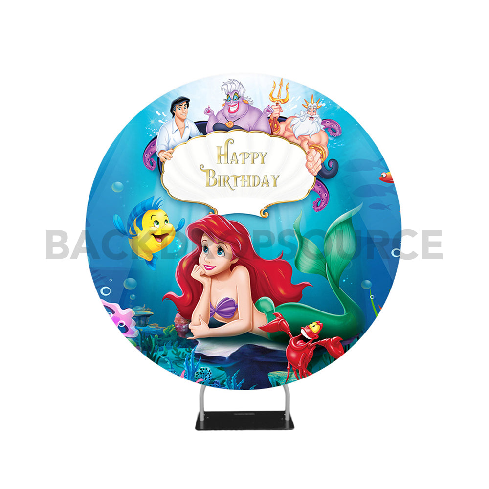 Round Little Mermaid Themed Photo Booth Backdrop