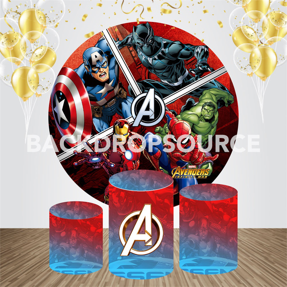 Avengers Event Party Round Backdrop Kit