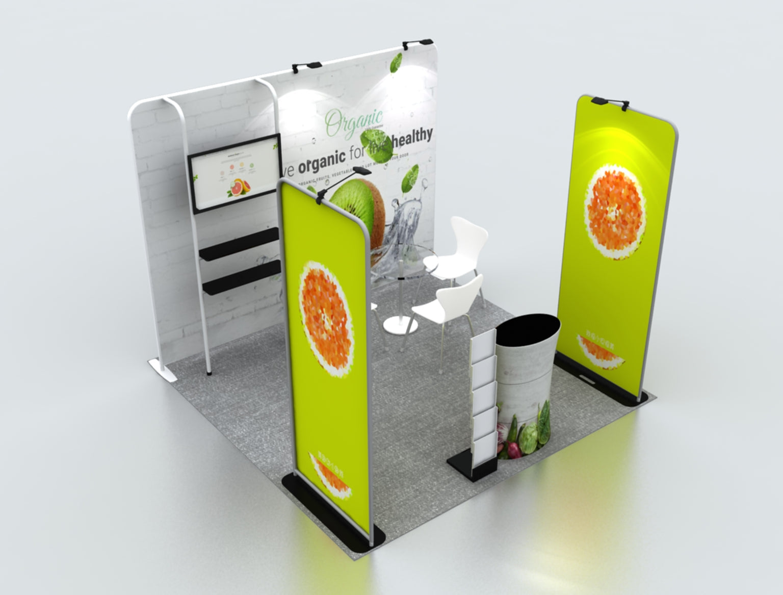 High-end exhibition kit for 3m wide stands