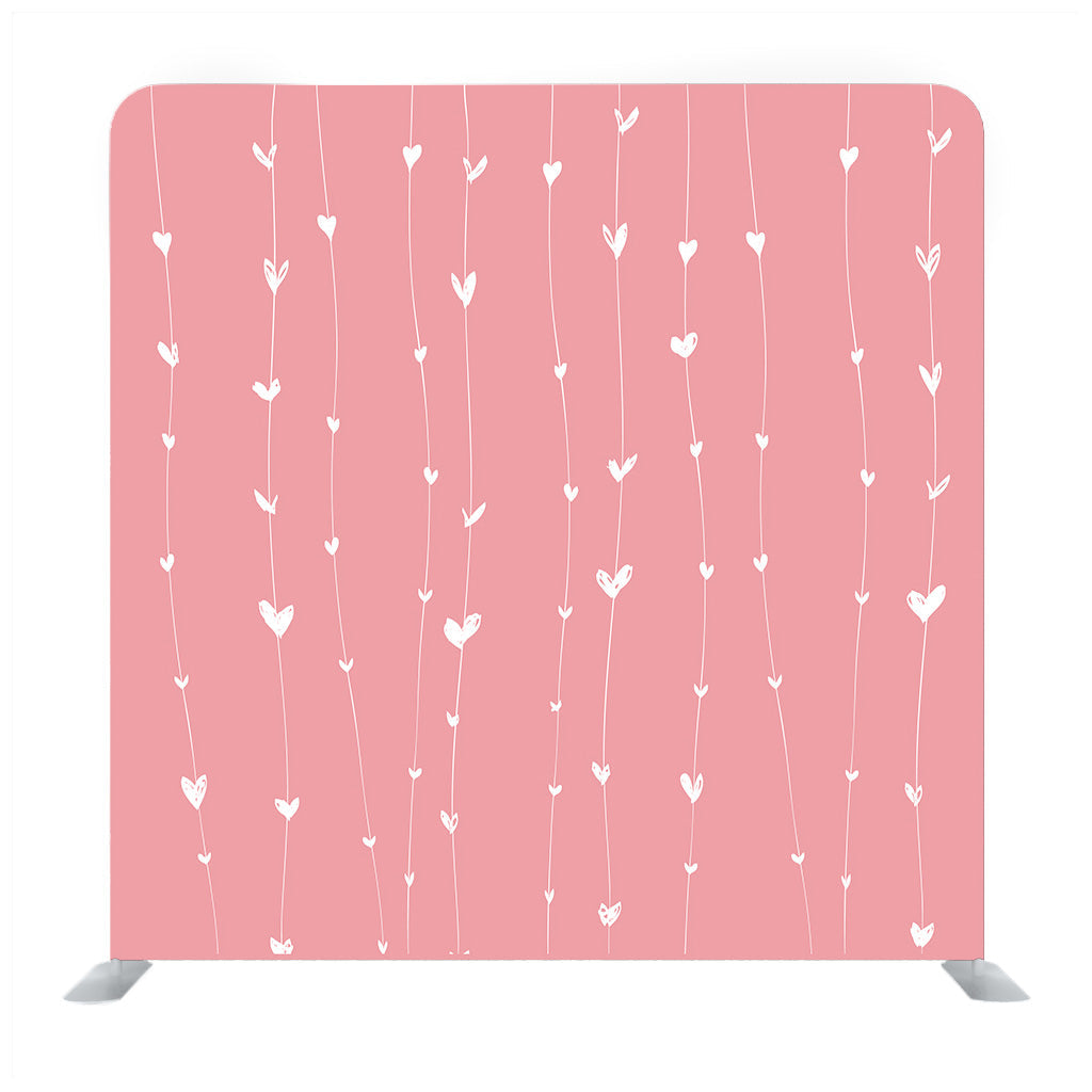 Baby pink background with white heart Media wall
