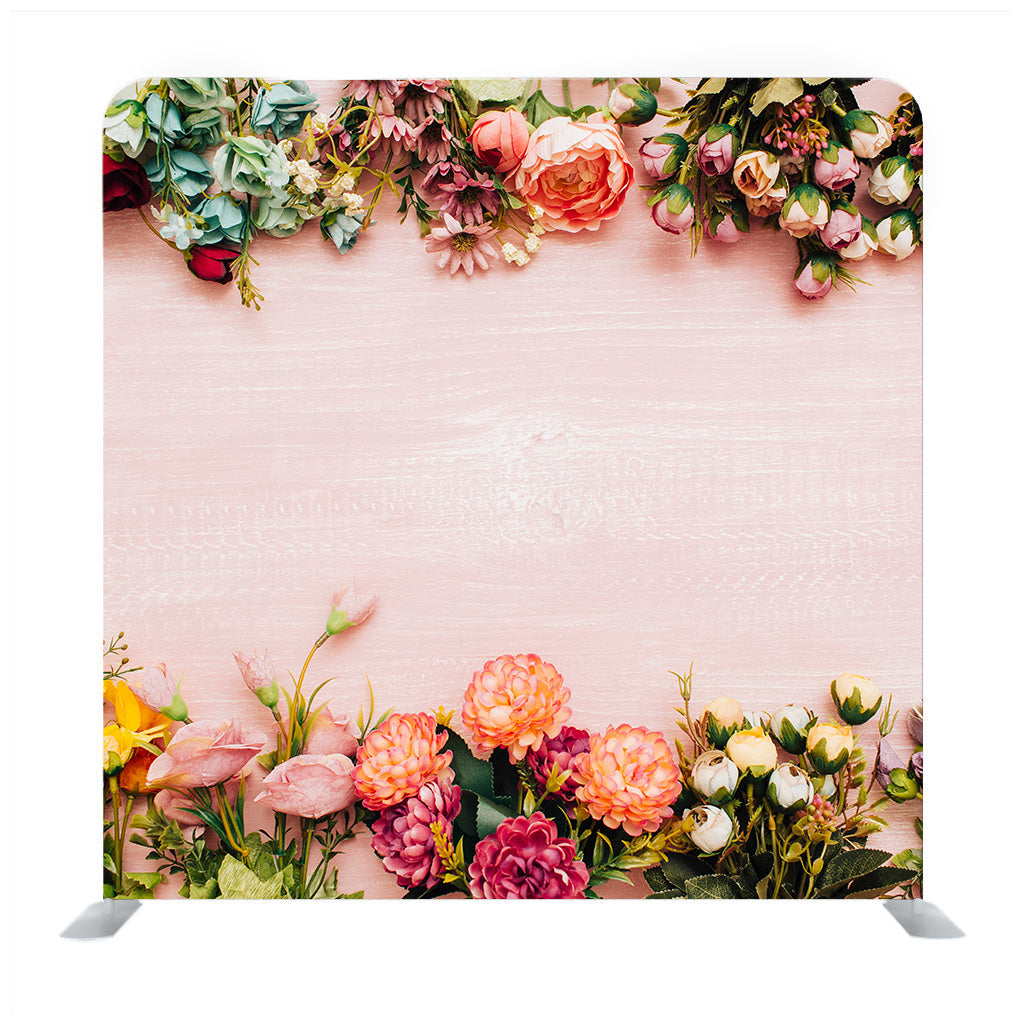 Beautiful Flowers Top and Bottom Borders Media Wall