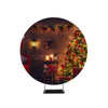 Beautiful Living Room Decorated for Christmas Circle Backdrop Stand