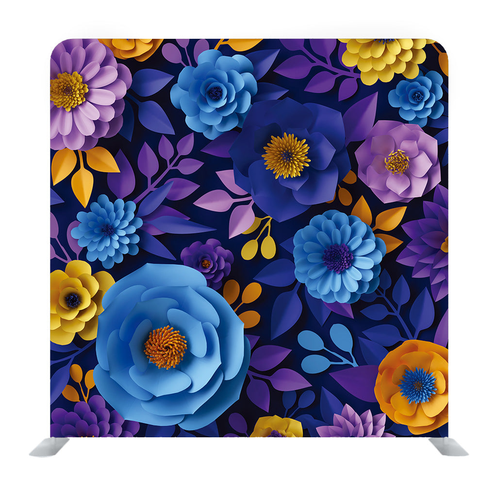 Blue flower colored Media wall