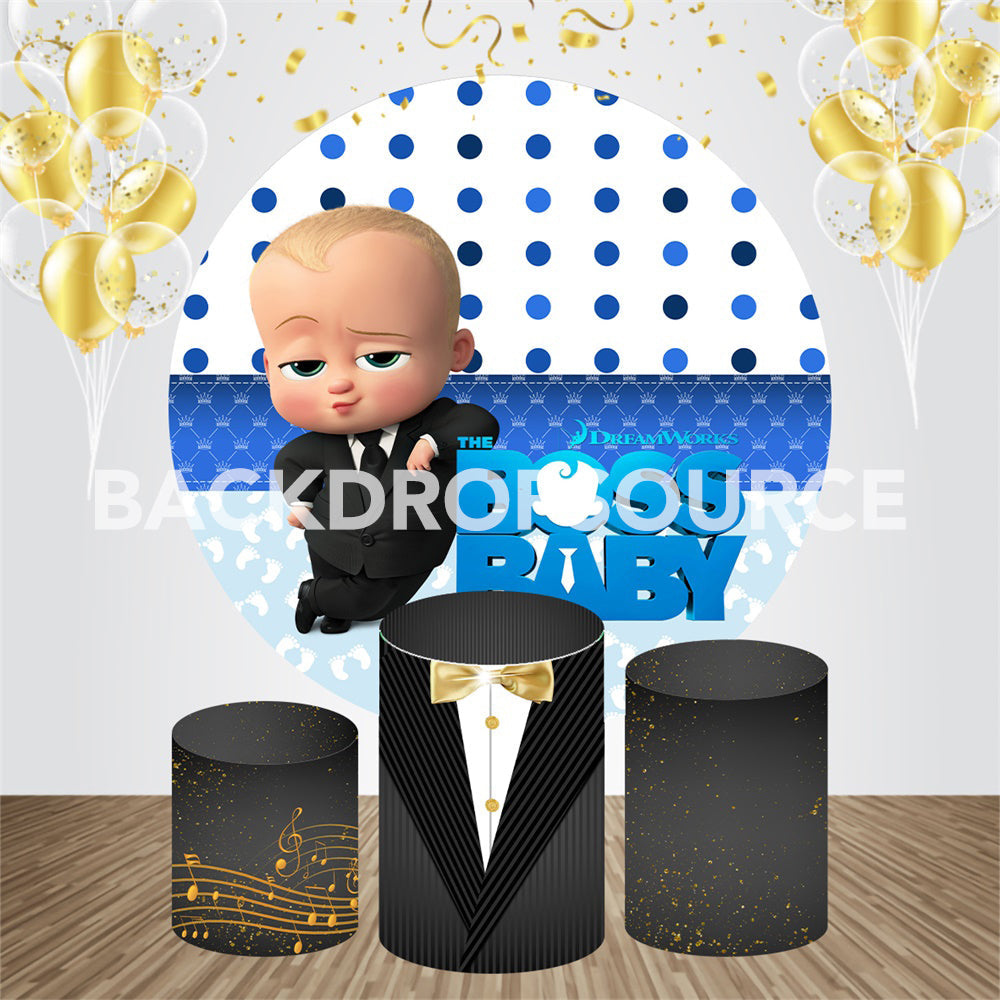 Boss Baby Boy Event Party Round Backdrop Kit