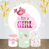 It's A Girl Baby Event Party Round Backdrop Kit