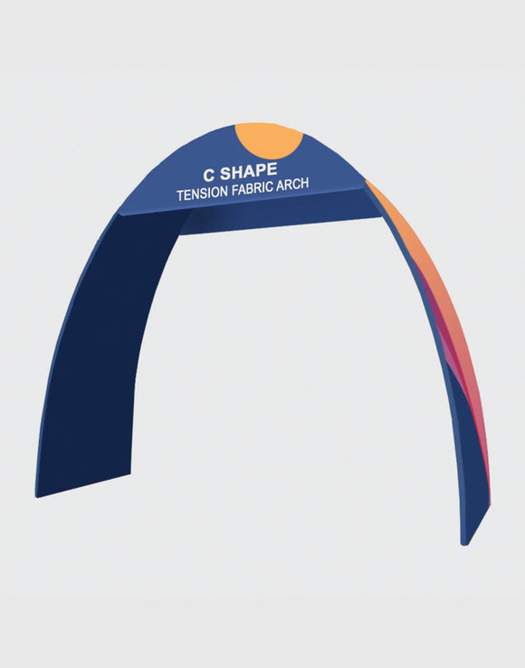 C-shaped tensioned fabric arch - 20 feet
