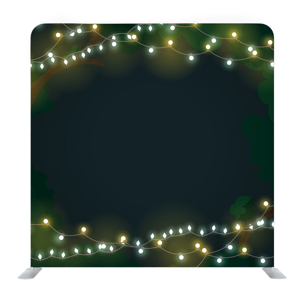 Colorful Glowing Christmas Lights Dark green background