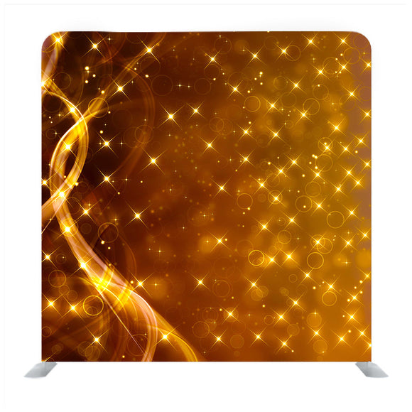 Dazzling Golden Stars and Lines Media Wall