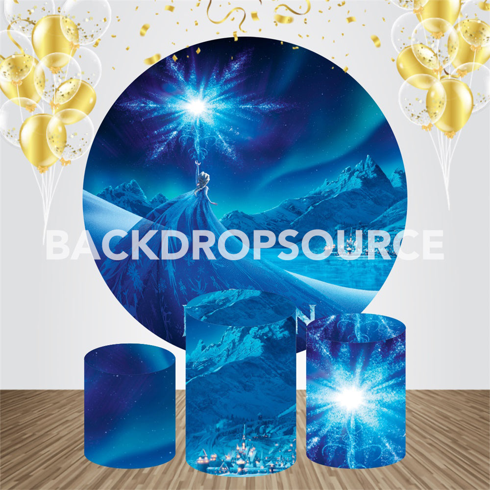 Frozen 2 Themed Event Party Round Backdrop Kit