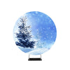 Support de toile de fond de cercle de toile de fond de ciel scintillant bleu arbre gelé