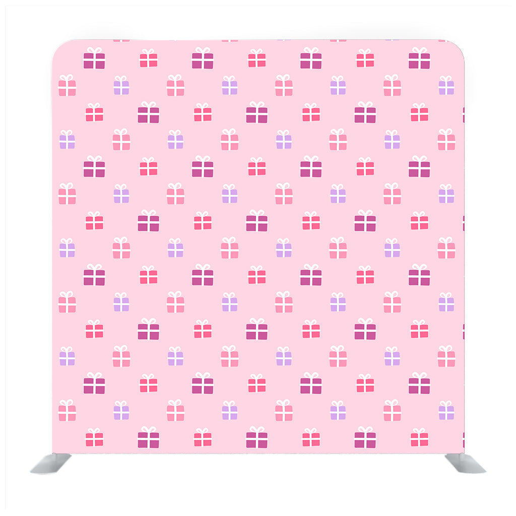 Gift boxes pattern with baby  pink Background Backdrop