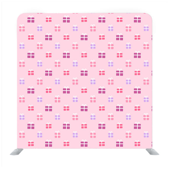 Gift boxes pattern with baby  pink Background Backdrop