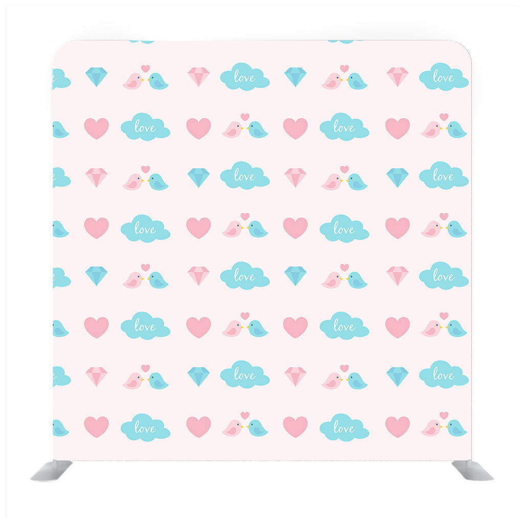 Lovebirds Clouds And Diamonds Background Media Wall