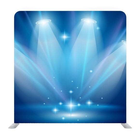 Magic Spotlights with Blue Rays and Glowing Effect Background Media Wall