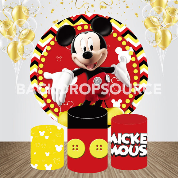 Mickey Mouse Themed  Event Party Round Backdrop Kit