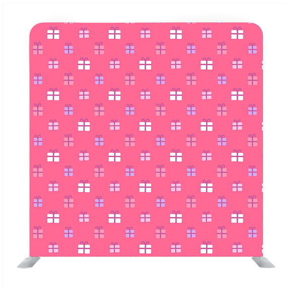 Multi color gift box pattern with pink Backdrop