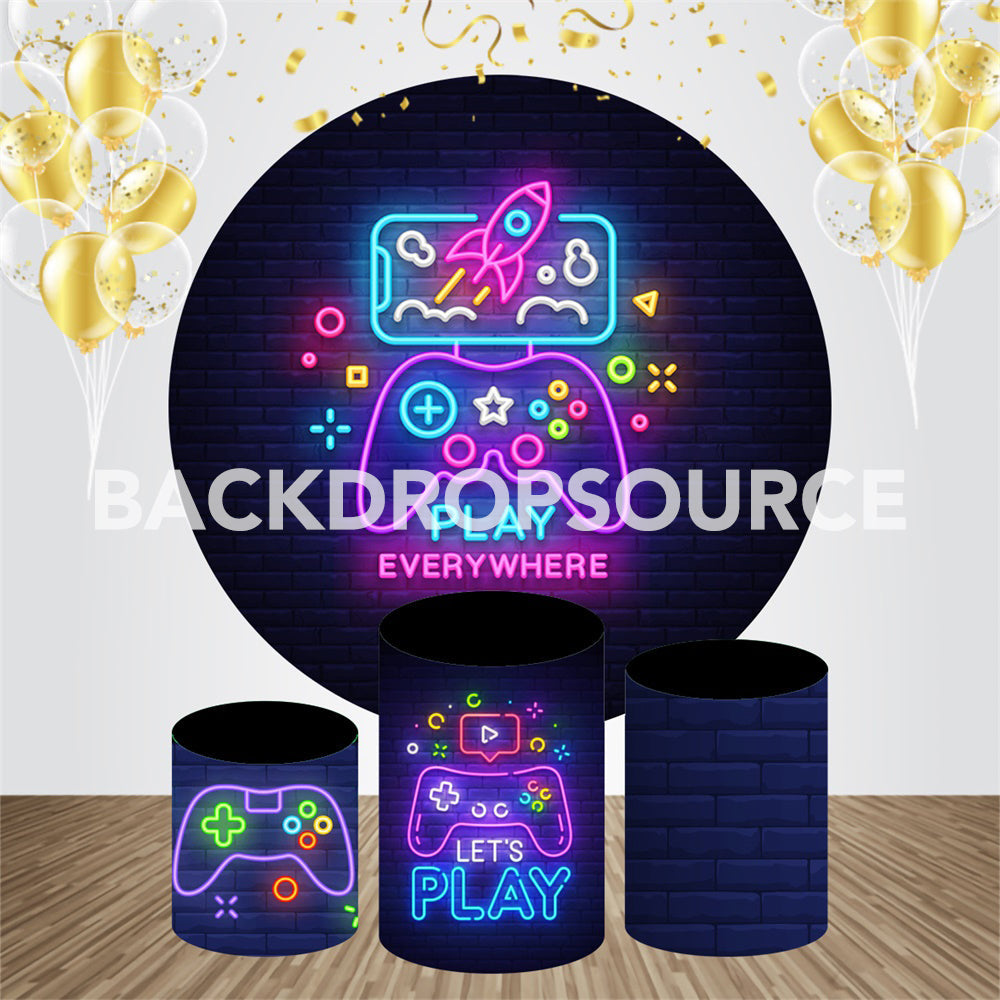 Game Lighting Themed Event Party Round Backdrop Kit