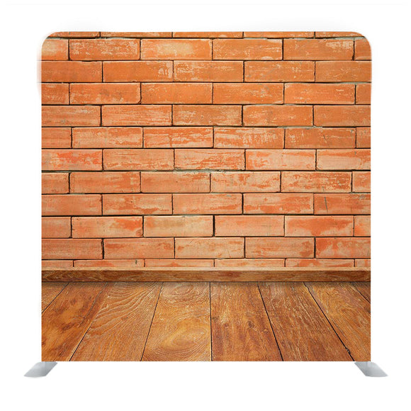 Orange Bricks and wooden Floor Media Wall