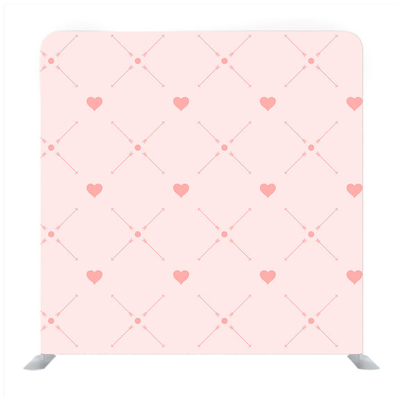 Pattern of Pink Hearts and Arrows on Paper with Watercolor Texture Media wall