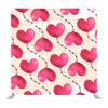 Pink dot and shape hearts flying seamless pattern media wall