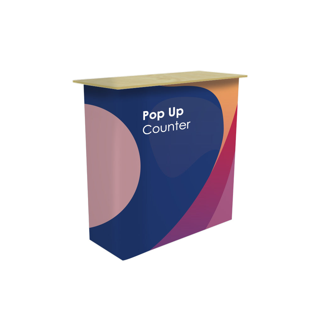 Table Pop Up Comptoir d'affichage en tissu (pour podiums et stands d'exposition)