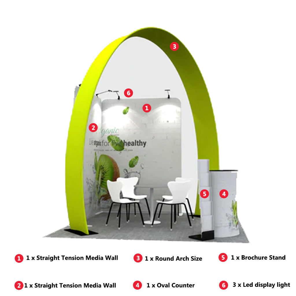 Modular horseshoe exhibition kit for 3m wide stands