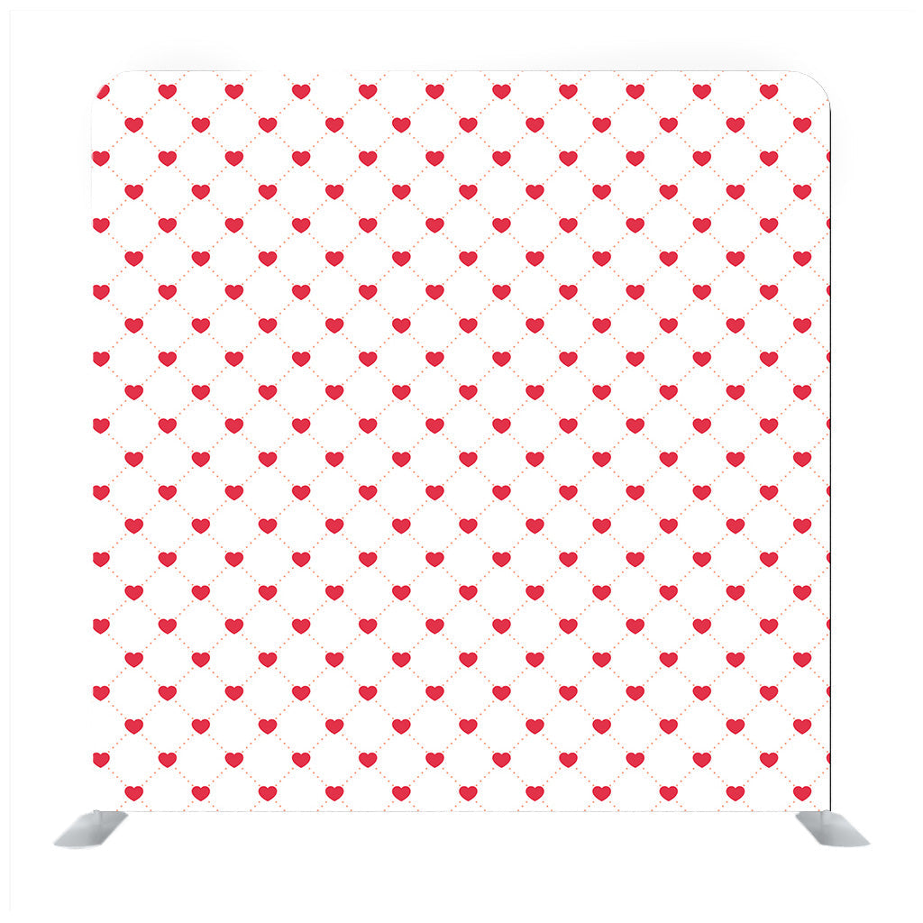 Red Heart Pattern With White Background Media wall
