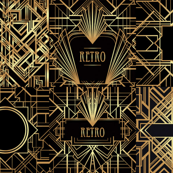 Retro Party Geometric Set Background