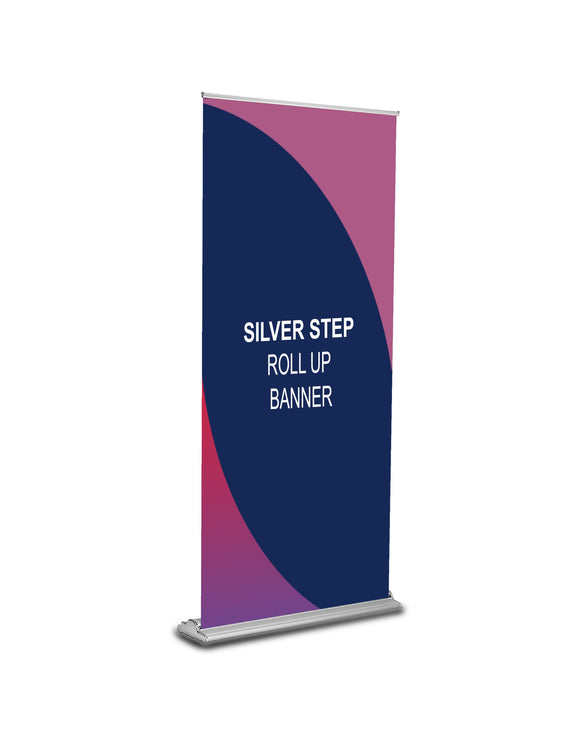 Silver Roll Up Banner