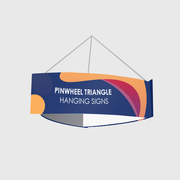 Bannière suspendue en forme de triangle de moulinet de tube de ciel