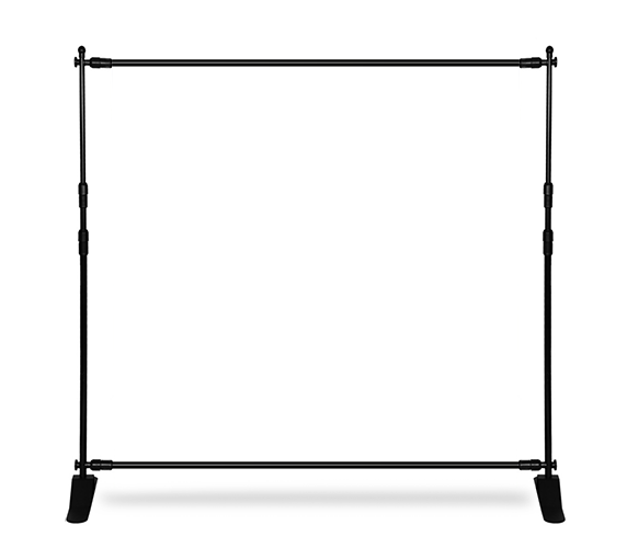 Media wall backdrop with adjustable stand