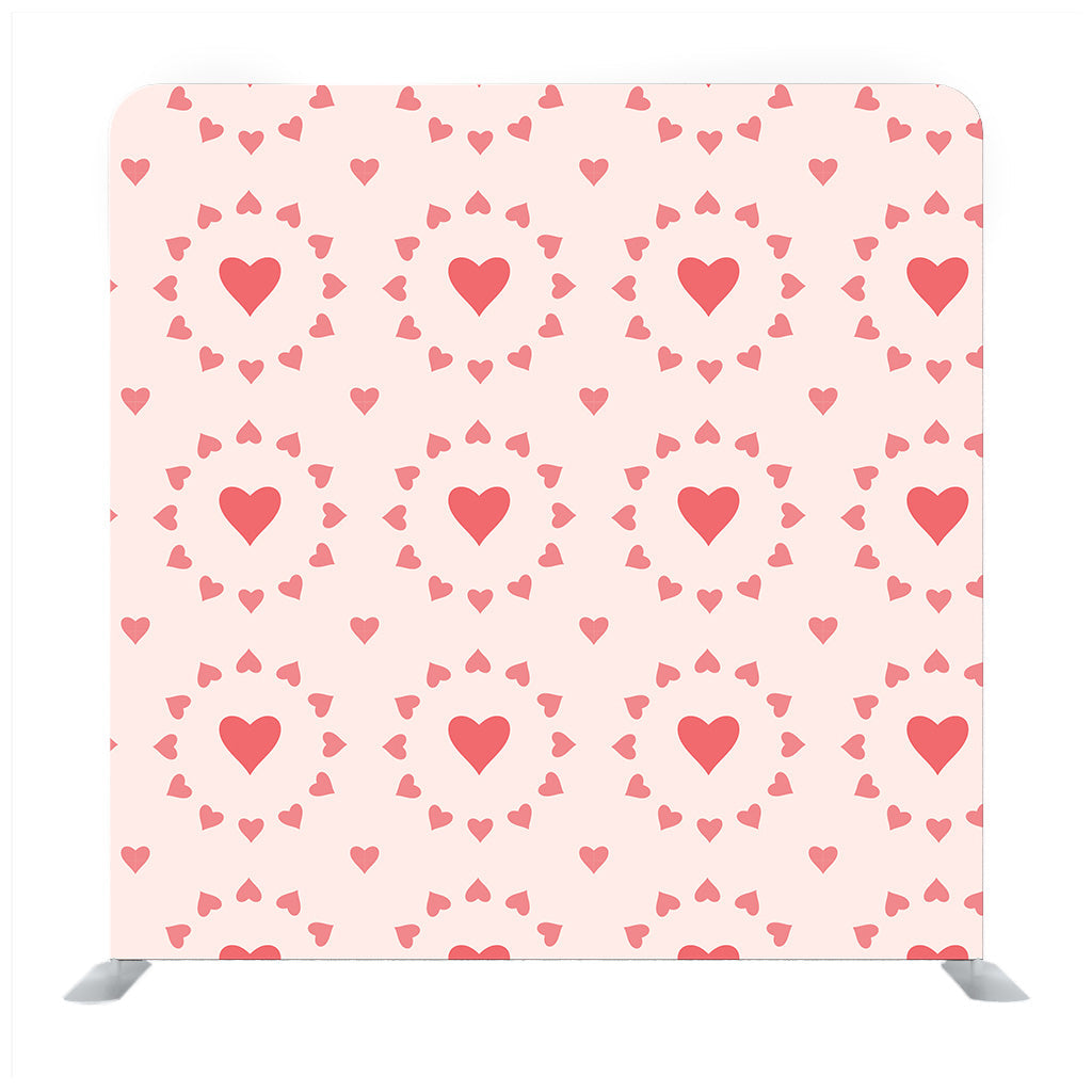 Tiny red hearts pattern with orange background Media wall