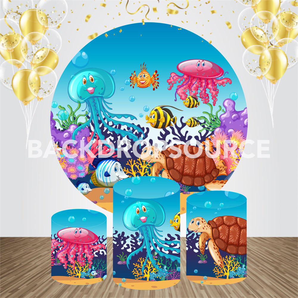 Under The Sea Themed Event Party Round Backdrop Kit