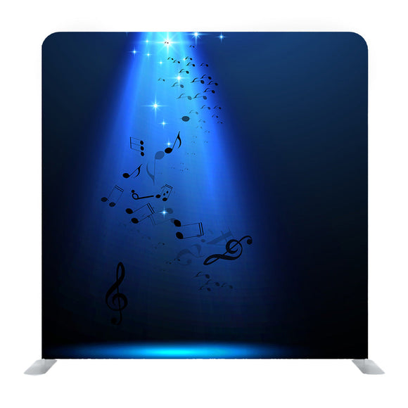 Vector Background With Falling  Musical Notes Background In Blue Smoke Light Media Wall