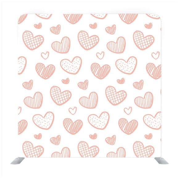 Pattern Hearts On a White Background Hand-Drawn Background Media Wall