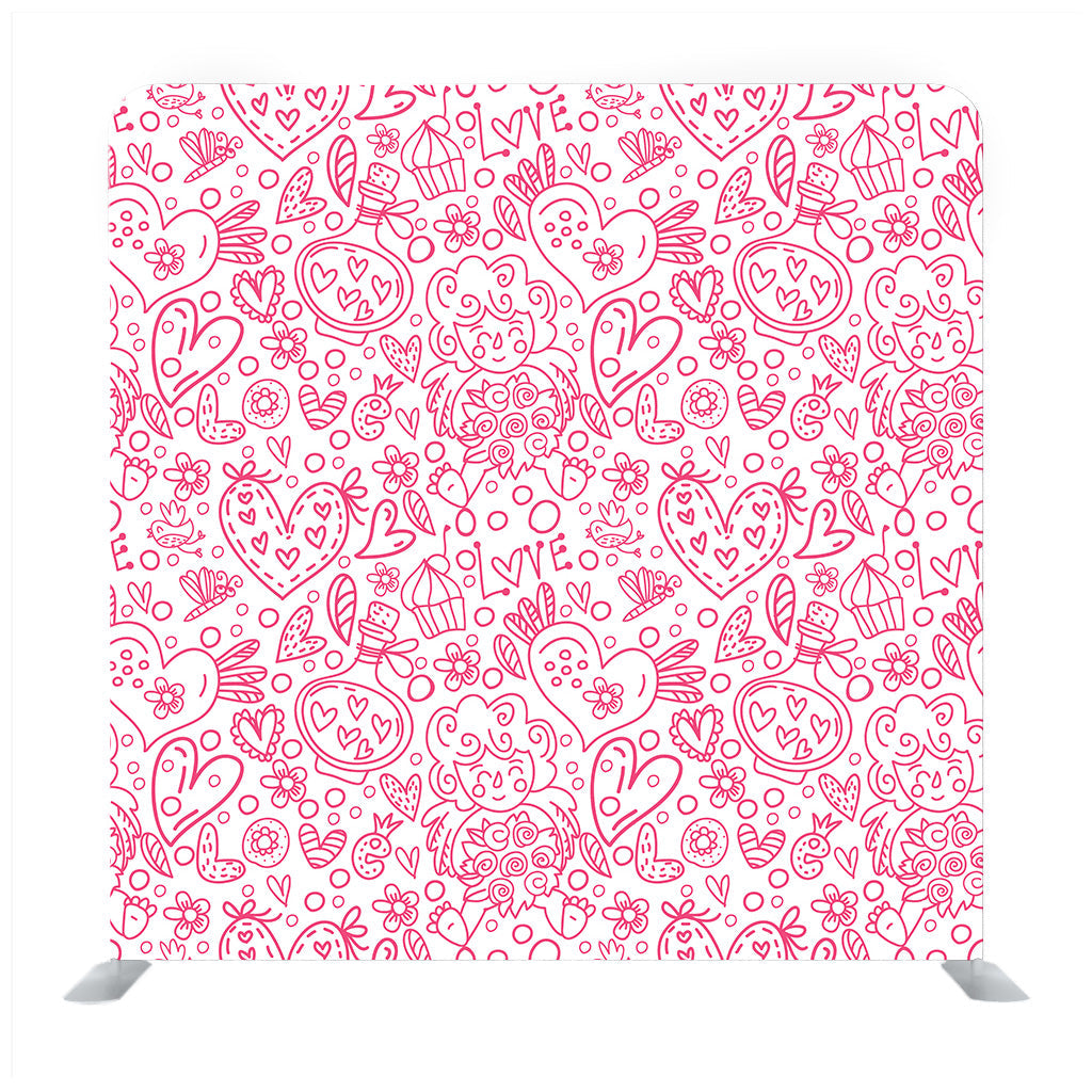 Pattern Of hearts Background Media Wall