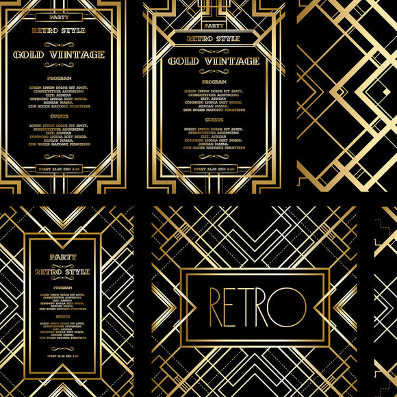 Retro Pattern for Vintage Party Gatsby Style Background