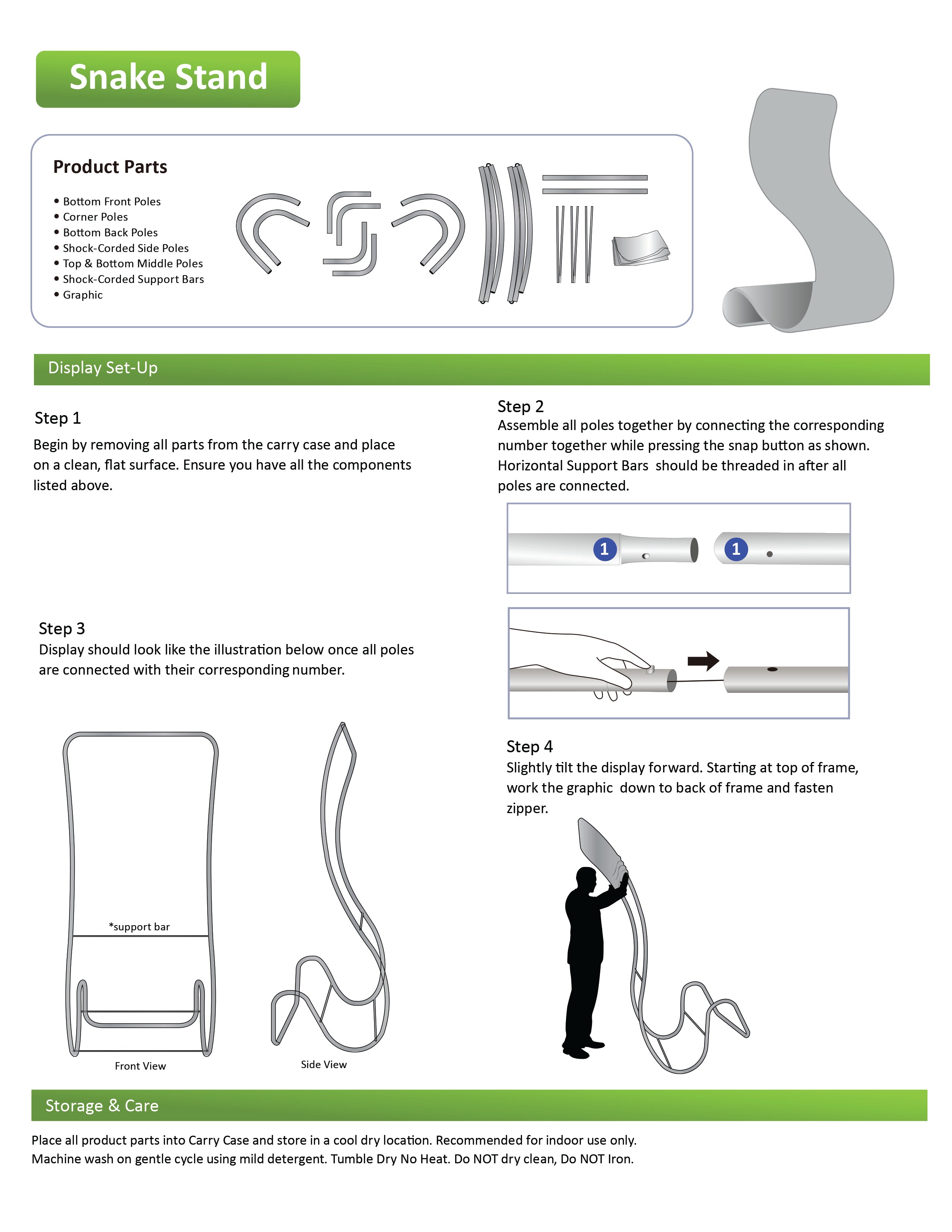 Snake Tension Fabric Displays