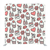 Valentine Pattern With Cupcake Gift box and hearts Background Media Wall